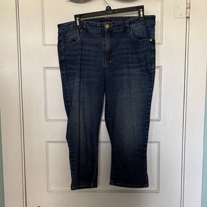 d. jeans Dark Wash Cropped Jeans - Classic Denim Size 14W